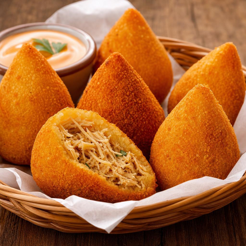 Coxinha de Frango com Massa de Batata Macia